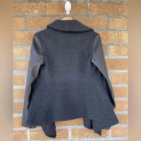 Theory “Laura” Leather Sleeve cardigan coat medium - Picture 9 of 9